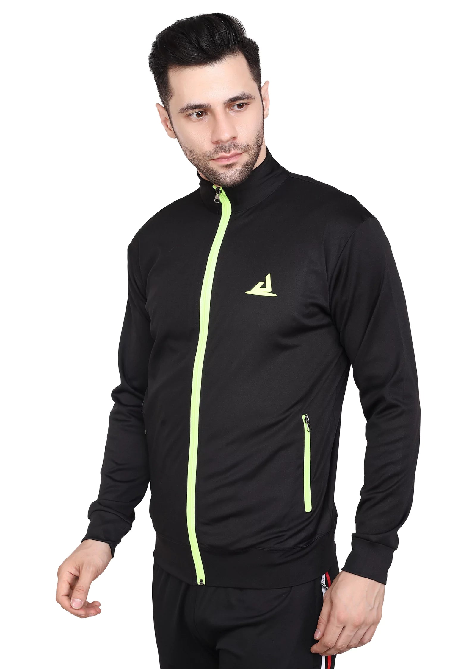 The Gym Monster Full Sleeve Solid Men Jacket Black Green